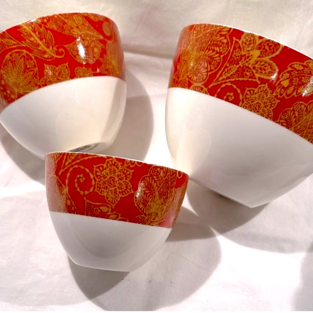 Portobello by Inspire Porcelain Nesting Bowls Designed in England - set of 3